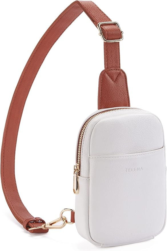 Telena Small Sling Bag for Women Leather Crossbody Fanny Packs Chest Bag for Women | Amazon (US)