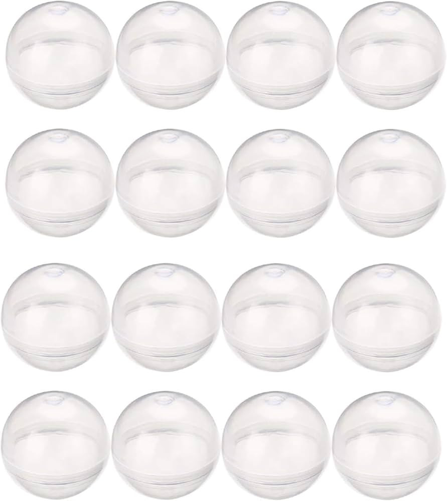 Entervending Round Capsules - 50 pcs Bulk Capsules for Gumball Machines - 1.1" Clear Containers -... | Amazon (US)