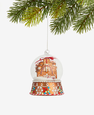 Holiday Lane Gingerbread Village Glass Snow Globe Ornament, Macy's Exclusive - Macy's | Macy's