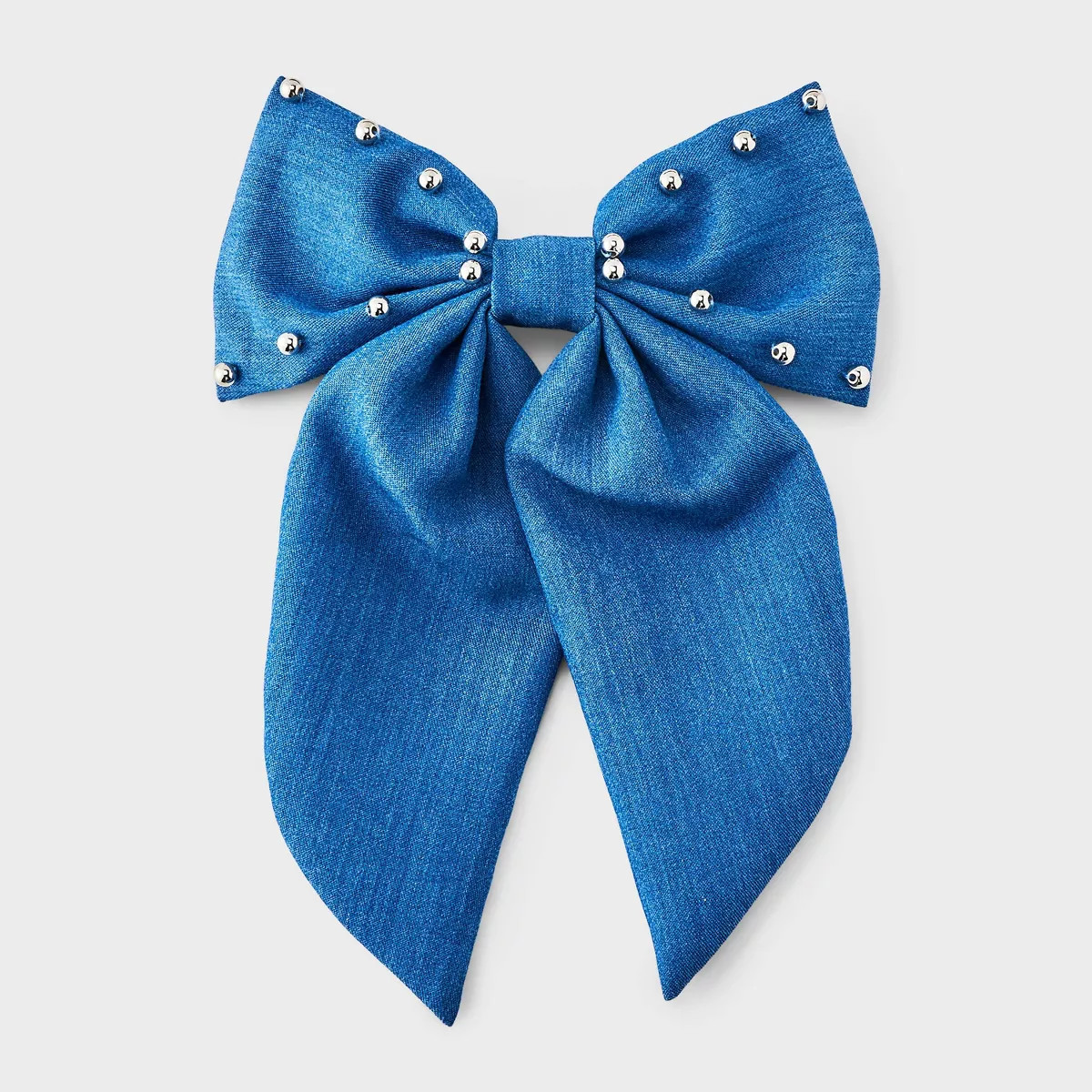 Girls' Studded Denim Bow Hair Barrette Blue - Cat & Jack\u2122 | Target