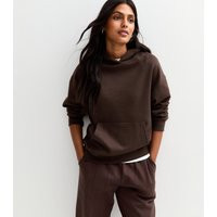 Women's Brown Oversized Front Pocket Jersey Hoodie New Look | New Look (UK)