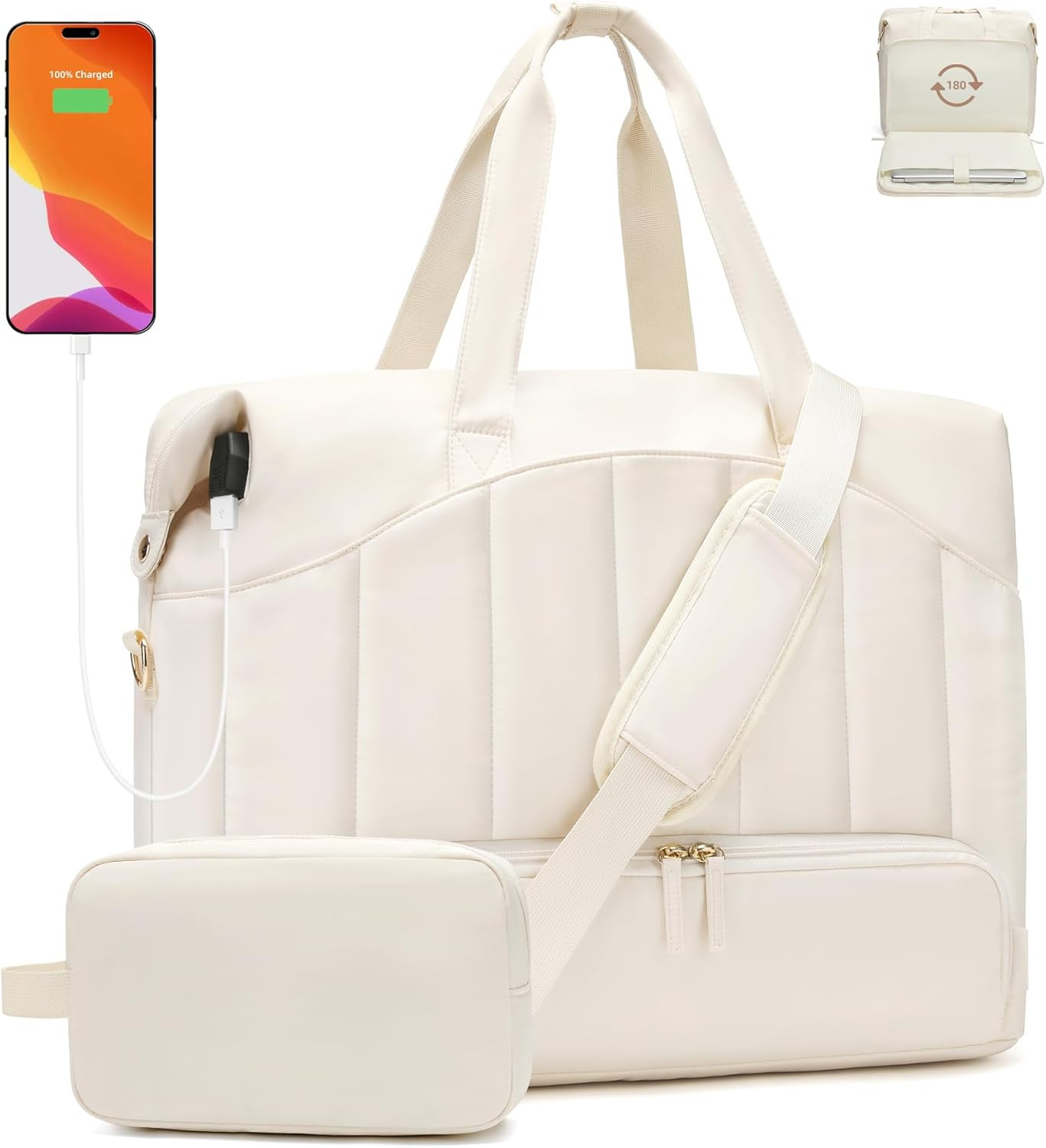 ETRONIK Weekender Bag for Women, 45L Travel Duffle Bag with 17 inch Laptop Compartment, Carry on ... | Amazon (US)