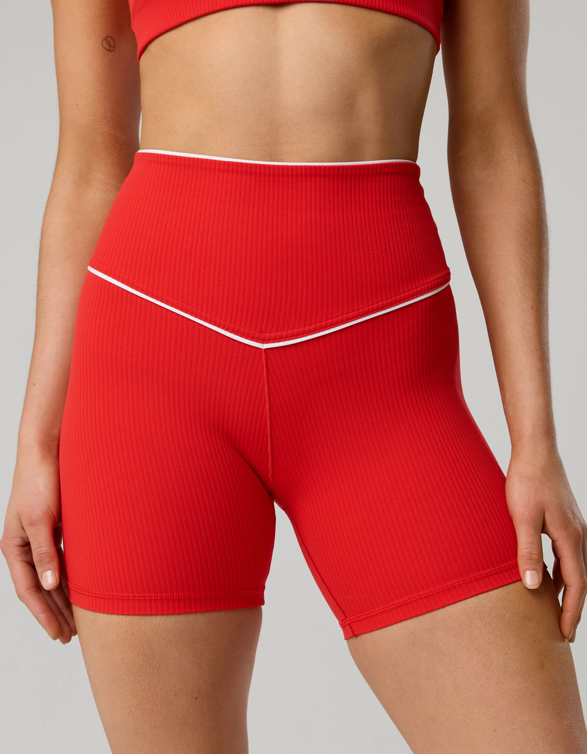 OFFLINE By Aerie Real Me XTRA High Waisted 5" Rib Piping Bike Short | Aerie