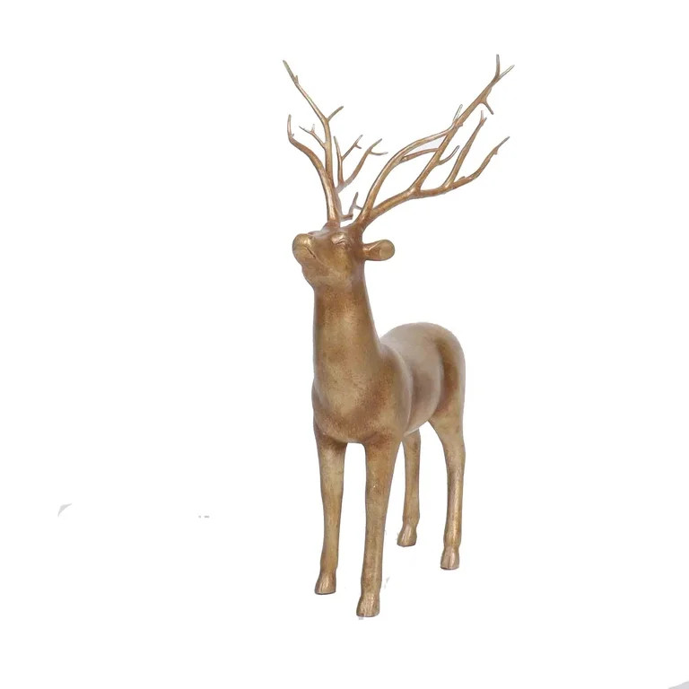 Holiday Time Gold Standing Deer Christmas Tabletop Decoration, 15.5 inch | Walmart (US)