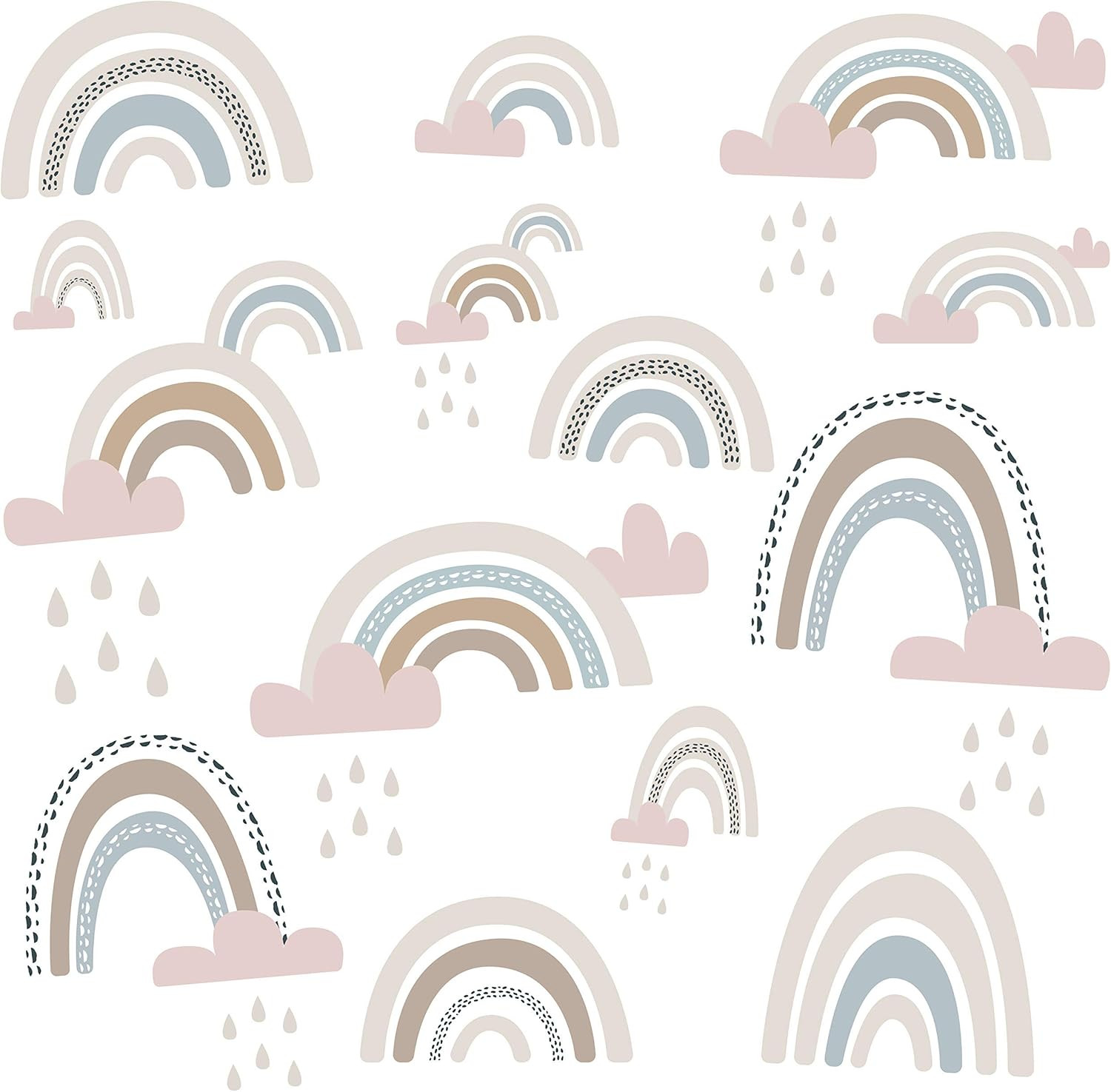 Boho Rainbow Wall Decal – Waterproof Rainbow Decals for Kids Room – 42 Rainbow Decal – 2in ... | Amazon (US)
