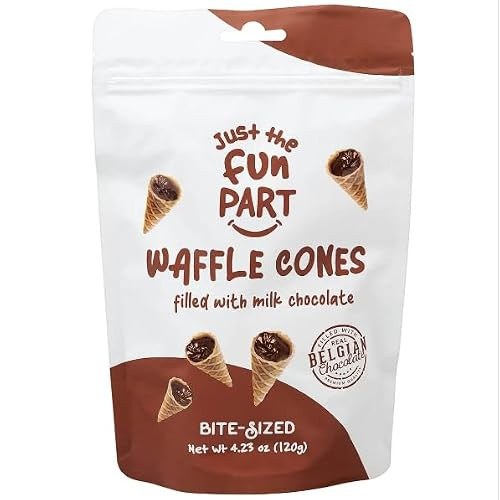 Just The Fun Part Belgian Milk Chocolate Crispy Mini Waffle Cones, Kosher, 4.23 Ounces (Pack Of 6) | Amazon (US)