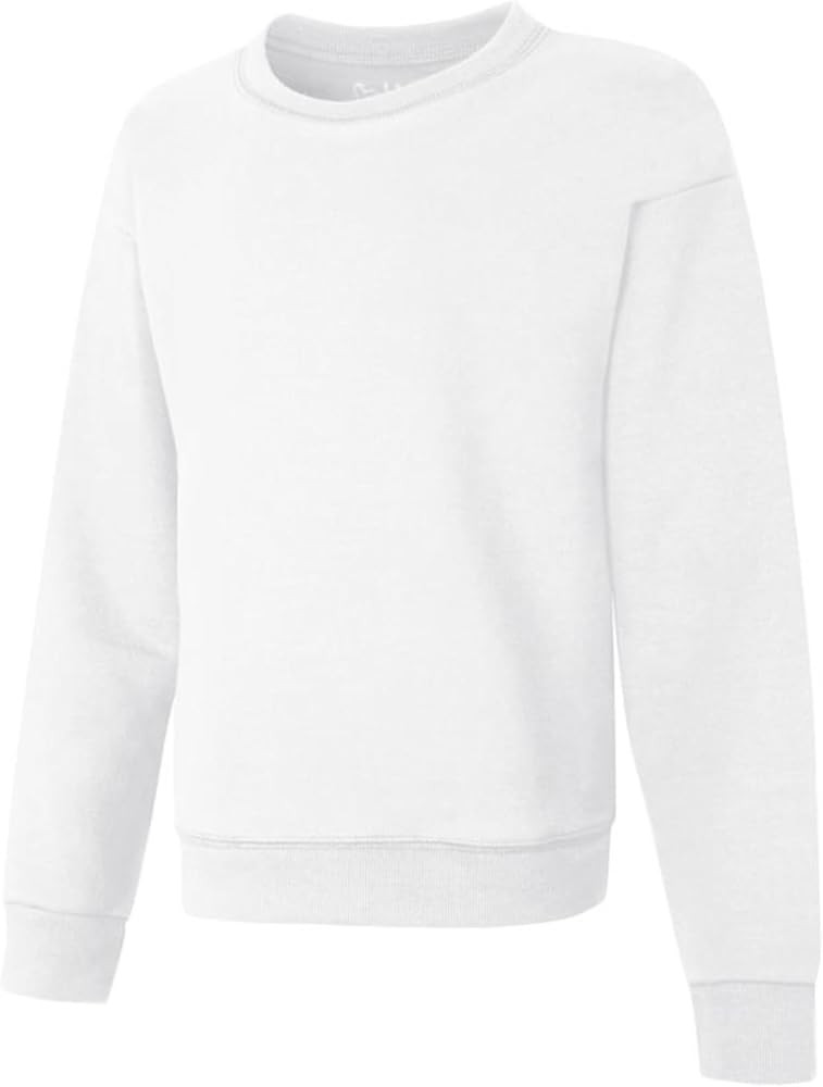 Hanes Girls EcoSmart Crewneck Sweatshirt, Soft Midweight Fleece Pullover for Girls | Amazon (US)