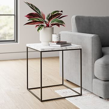 Streamline Square Side Table (20") - Marble | West Elm (US)