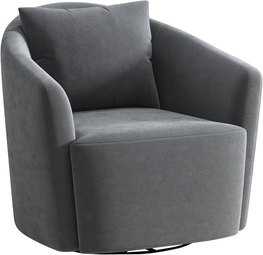 INZOY Swivel Barrel Chair Velvet Mordern Accent Chair, Swivel Round Chair Comfy Sherpa Swivel Cha... | Amazon (US)