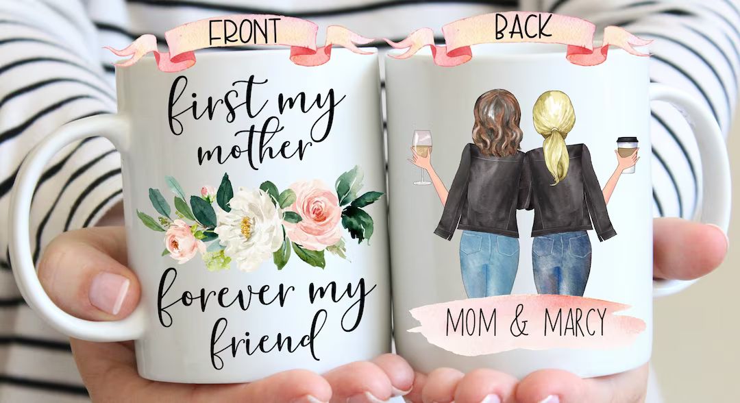 Personalized Mom Mug, Mom Birthday Gift From Daughter, Mothers Day Gift For Mom, Custom Mom And D... | Etsy (US)