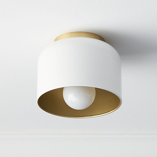 bell white flush mount lamp | CB2