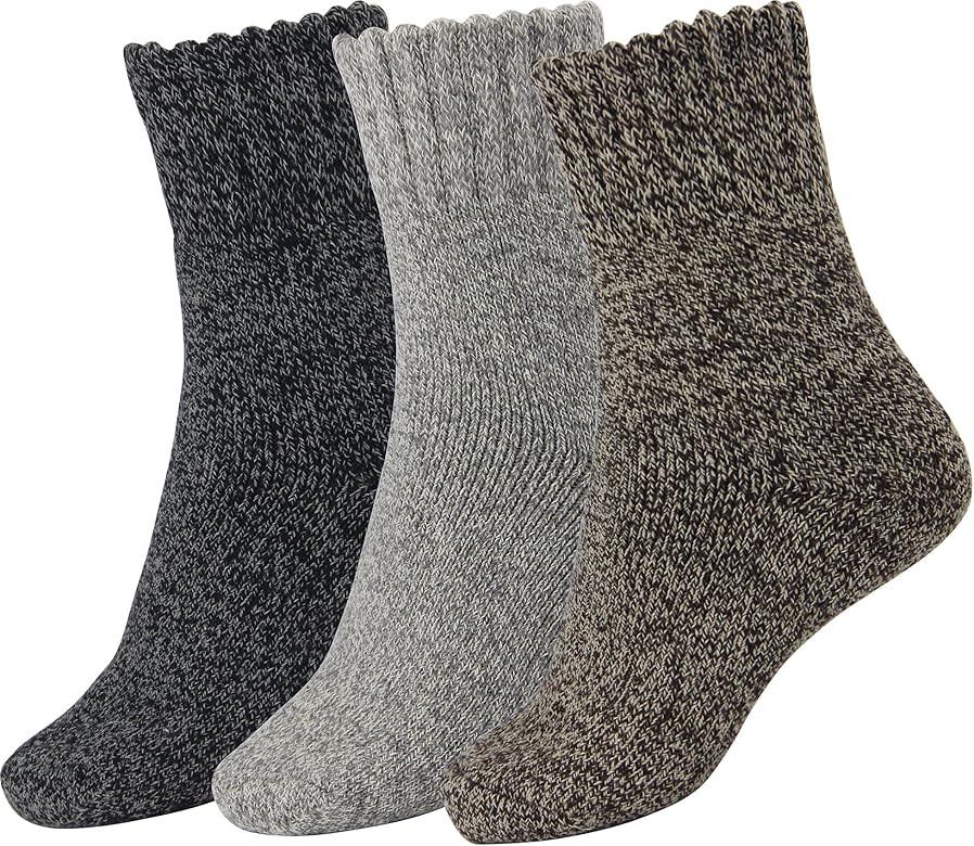 BomKinta Boot Socks for Women Winter Solid Thick Warm Socks Cozy Crew Socks Christmas Gift | Amazon (US)