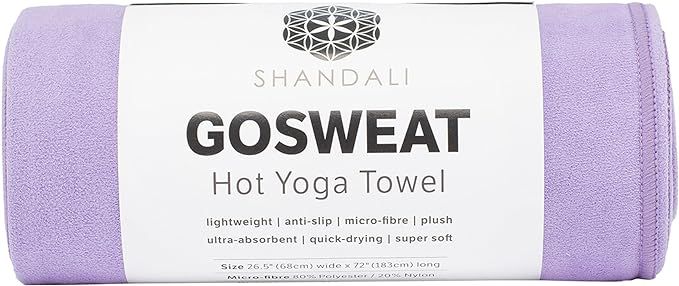 GoSweat Non-Slip Hot Yoga Towel by Shandali with Super-Absorbent Soft Suede Microfiber in Many Co... | Amazon (US)