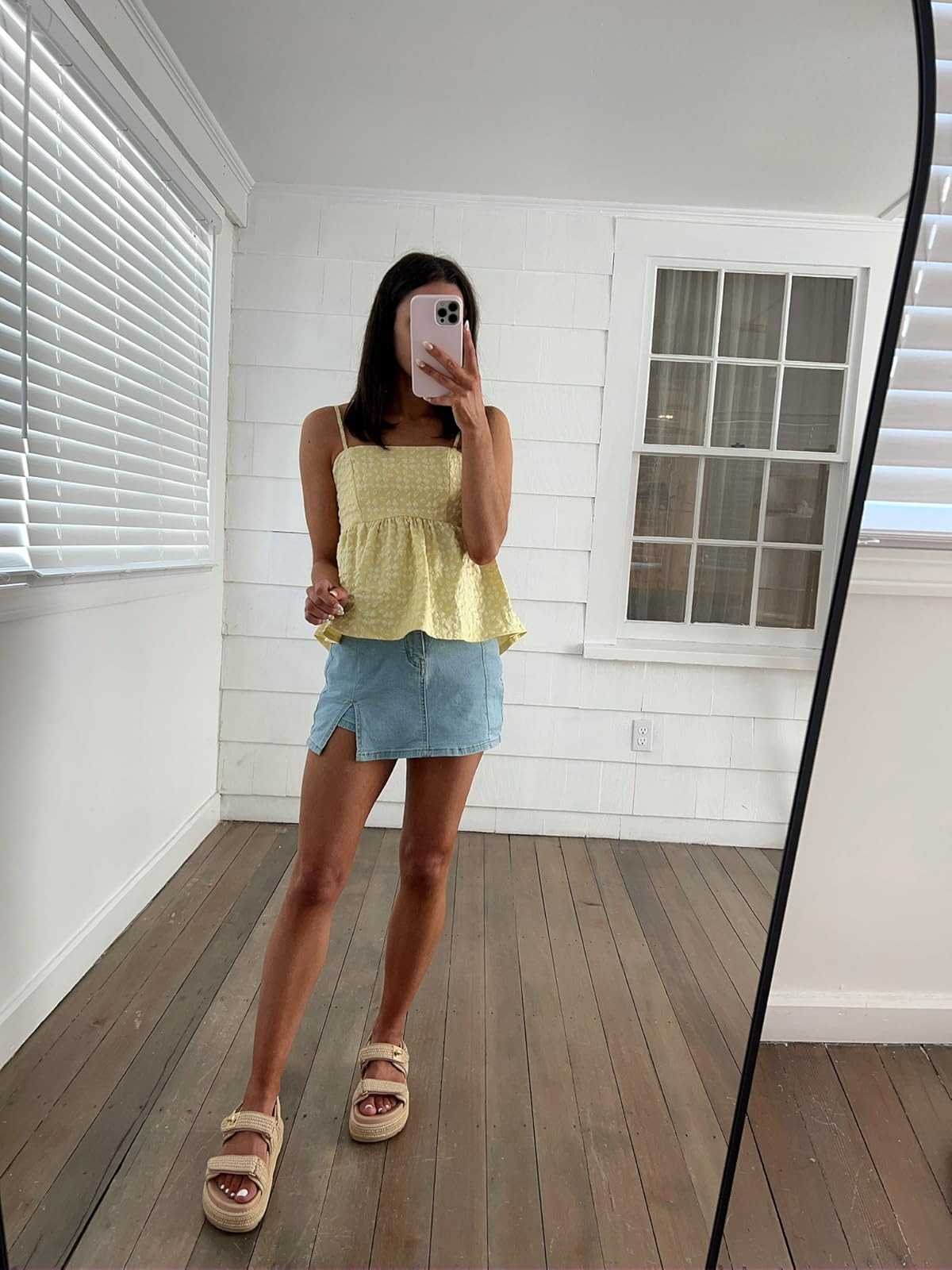 Summer outfit- top in XS, skort in S, sandals true to size

casual summer outfit / mini skort oufit / summer sandals / jean skort outfit / jean skirt outfit   

 #LTKPetite #LTKFindsUnder50 #LTKShoeCrush