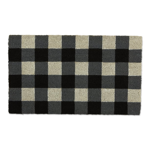 DII Black & White Buffalo Check Coir Doormat, 18x30" | Walmart (US)