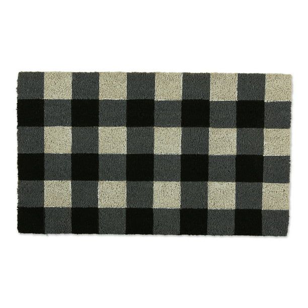 DII Black & White Buffalo Check Coir Doormat, 18x30" | Walmart (US)