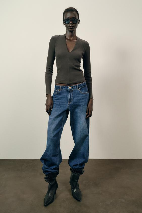 RIB V-NECK TOP | Zara US