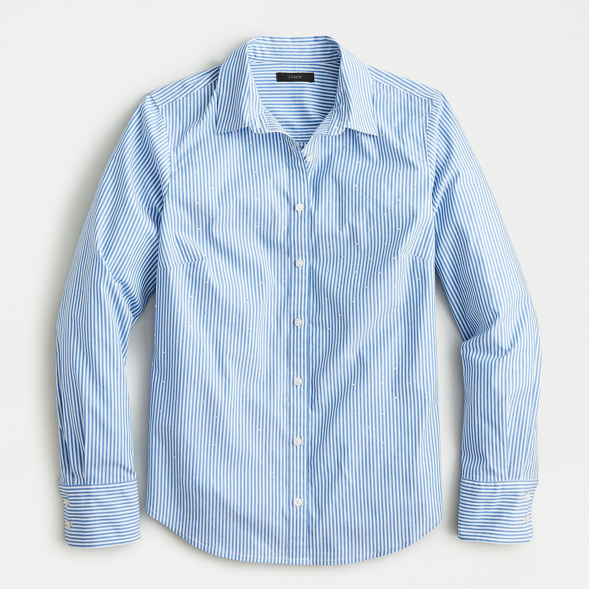 Gemstone embellished perfect shirt in stripe | J. Crew US