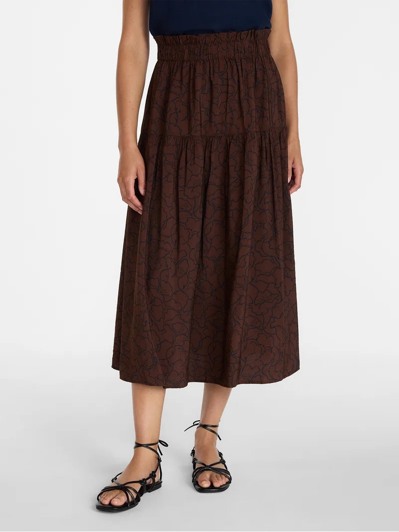 Time and Tru Women\u2019s Tiered Maxi Skirt, Sizes XS-XXXL | Walmart (US)