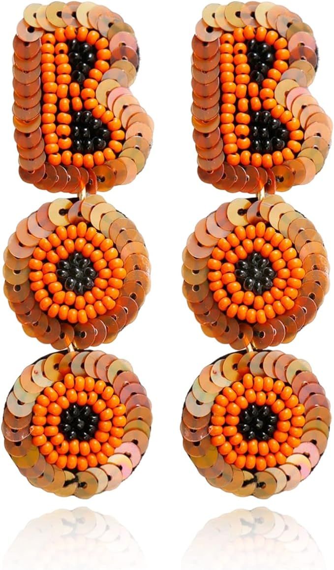 Halloween Earrings for Women Skeleton Dangle Earrings Gothic Punk Skull Earrings for Halloween | Amazon (US)