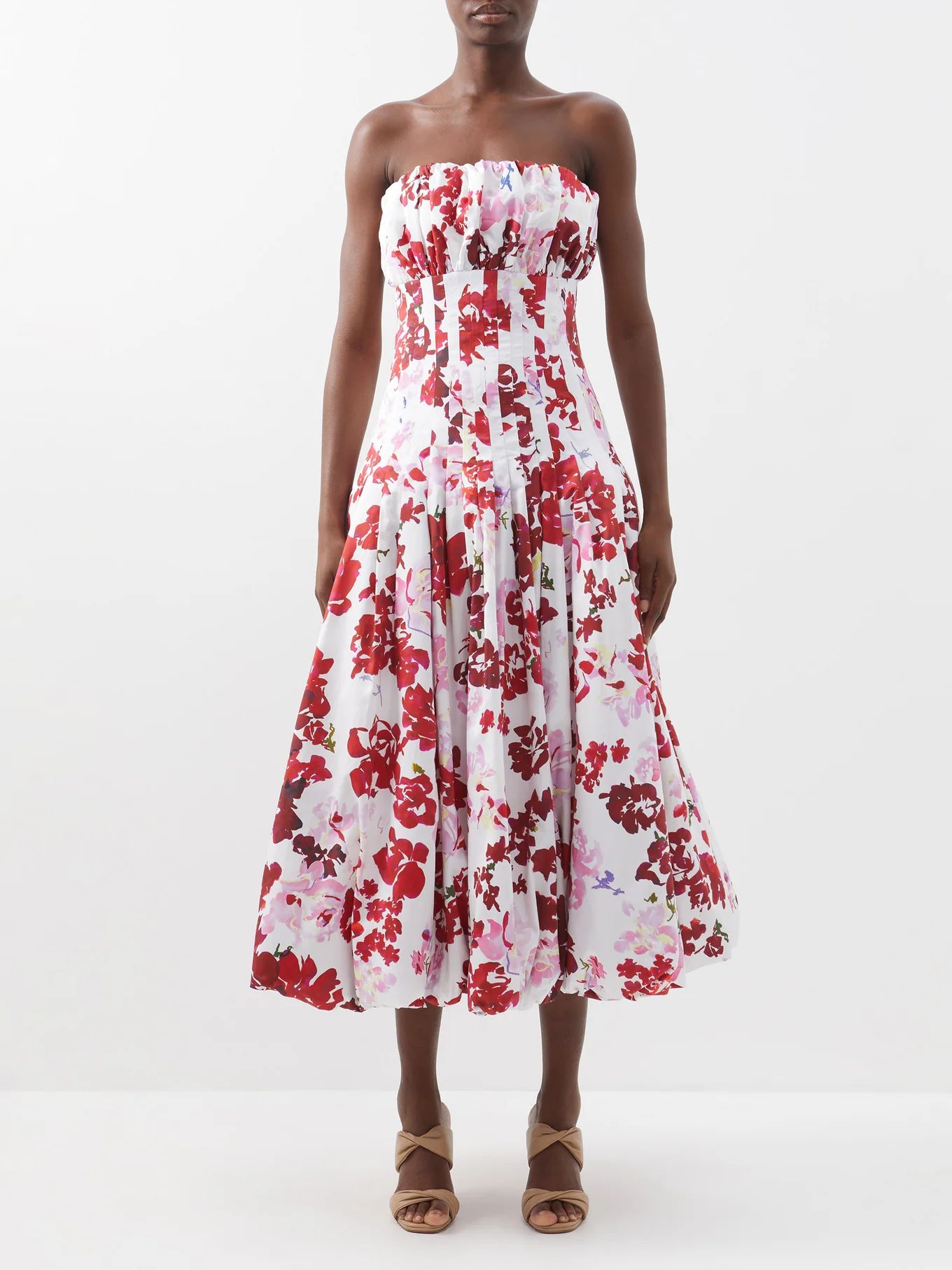 Mathilde bubble-hem rose-print cotton dress | Aje | Matches (UK)