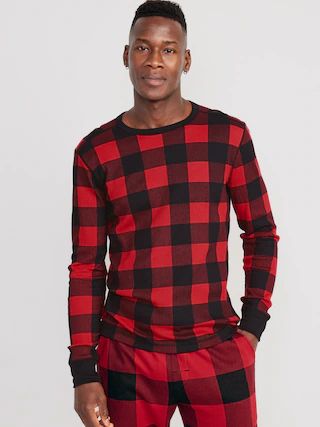Thermal-Knit Long-Sleeve Plaid T-Shirt for Men | Old Navy (US)