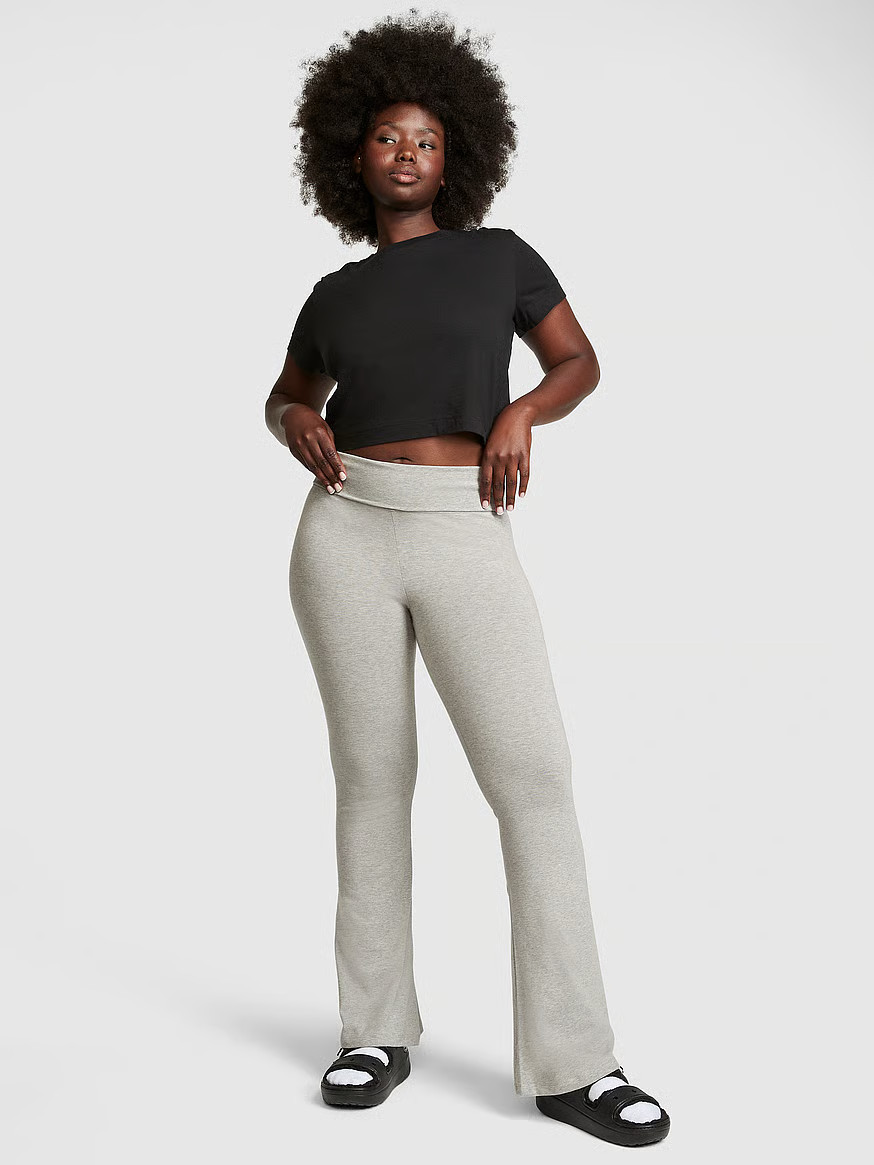 All-Day Cotton Foldover Flare Leggings | Victoria's Secret (US / CA )