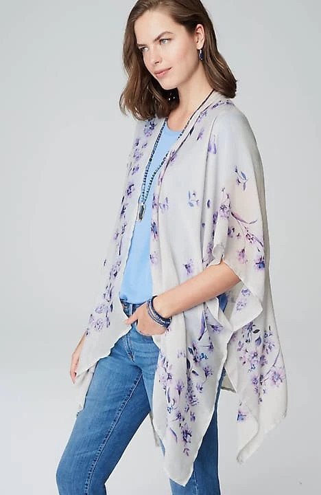 Butterfly-Printed Ruana | J. Jill