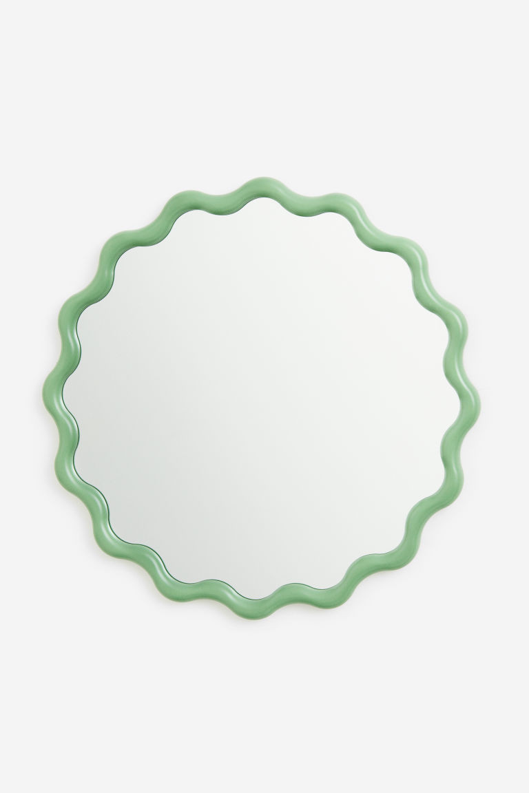 H & M - Wavy mirror - Green | H&M (UK, MY, IN, SG, PH, TW, HK)