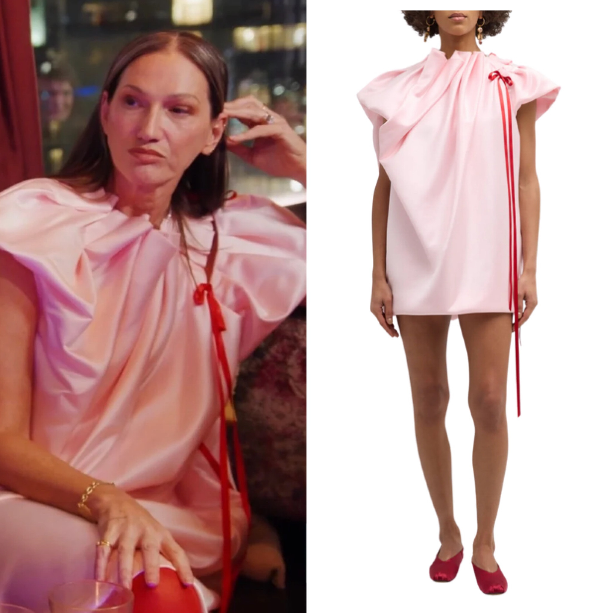 Jenna Lyons’ Pink Satin Mini Dresss