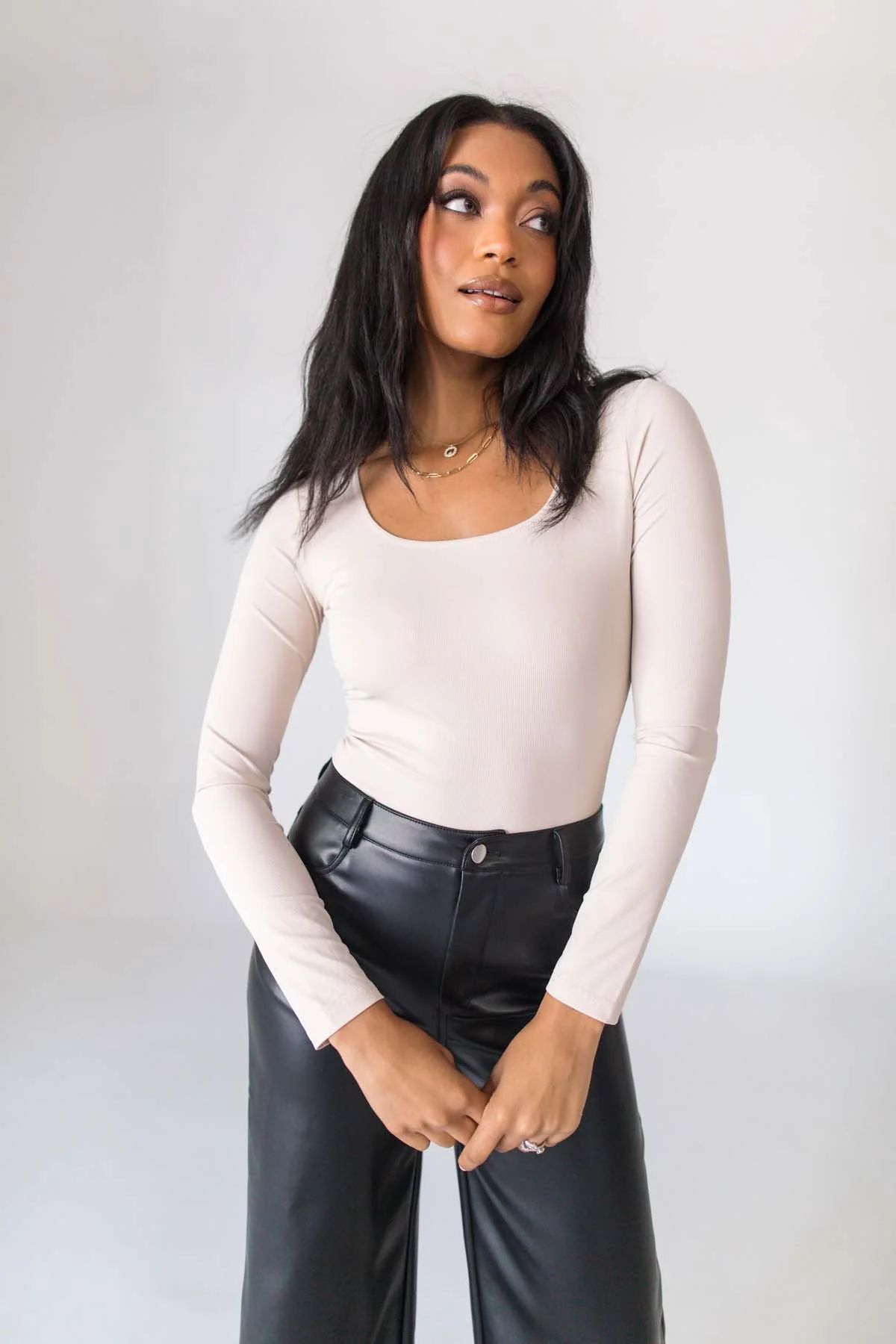 Eden Ribbed Taupe Bodysuit | The Post