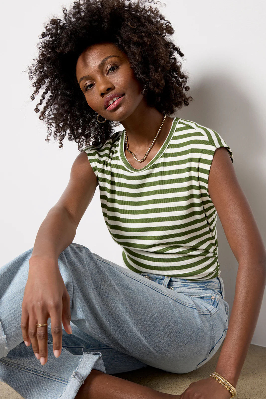 Joni Stripe Crew Neck Top | Evereve