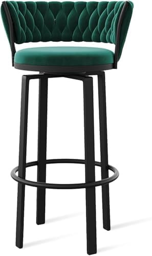 Luxury Tufted Velvet Bar Stool, 65cm Counter Height, Emerald Green Swivel Seat with Diamond Patte... | Amazon (CA)