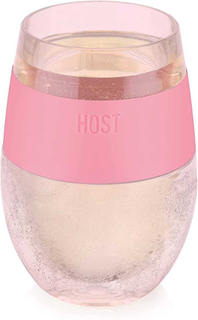 HOST Wine Freeze Cooling Cup, Plastic Double Wall Insulated Freezable Drink Chilling Tumbler with... | Amazon (US)