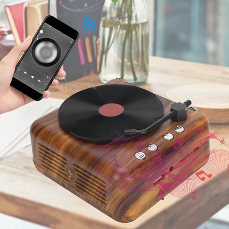 EZSPTO Retro Record Player Small Speaker Wireless Speaker Mini Retro Vinyl Record Player Speaker Wir | Walmart (US)