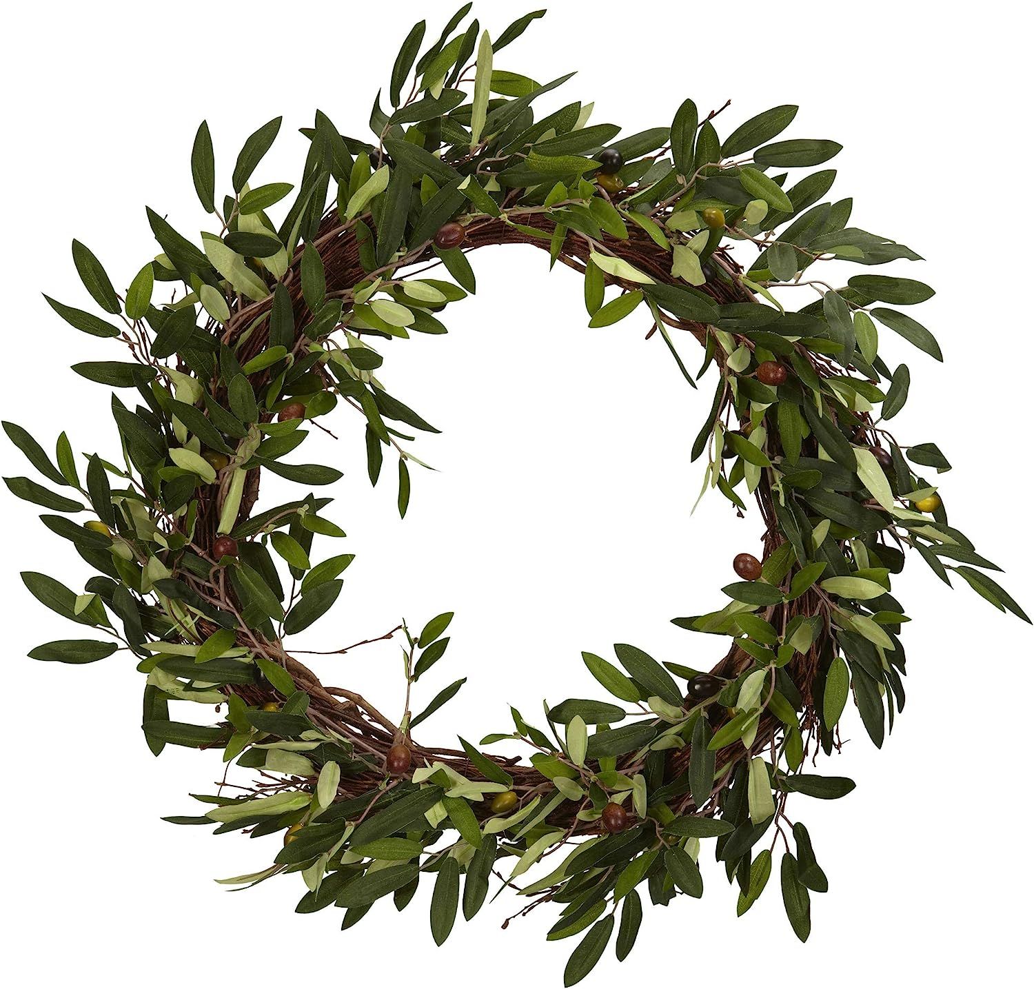 Nearly Natural 20in Olive Wreath, Green | Amazon (US)