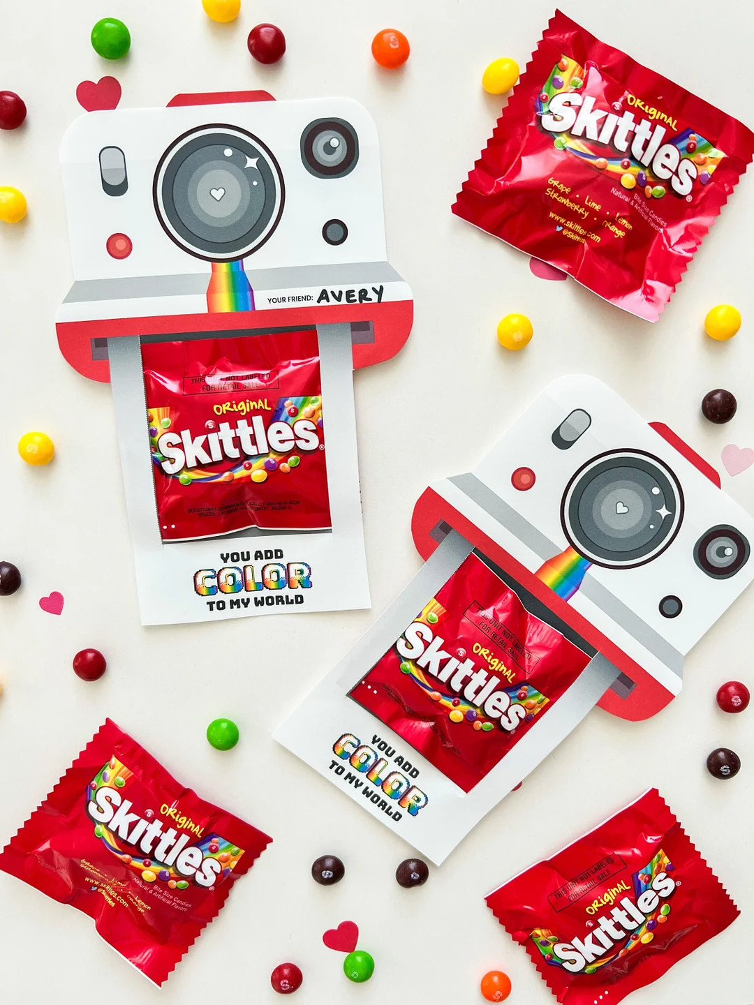 Skittles Color Polaroid Valentine, School Valentine, Classroom Valentine, Cute Valentine, Printab... | Etsy (US)
