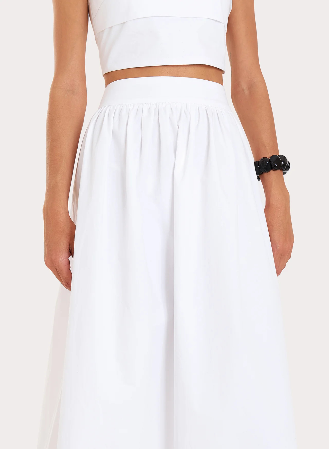 Women's White Cotton A-Line Maxi Skirt | Marina | 4th & Reckless | 4th & Reckless