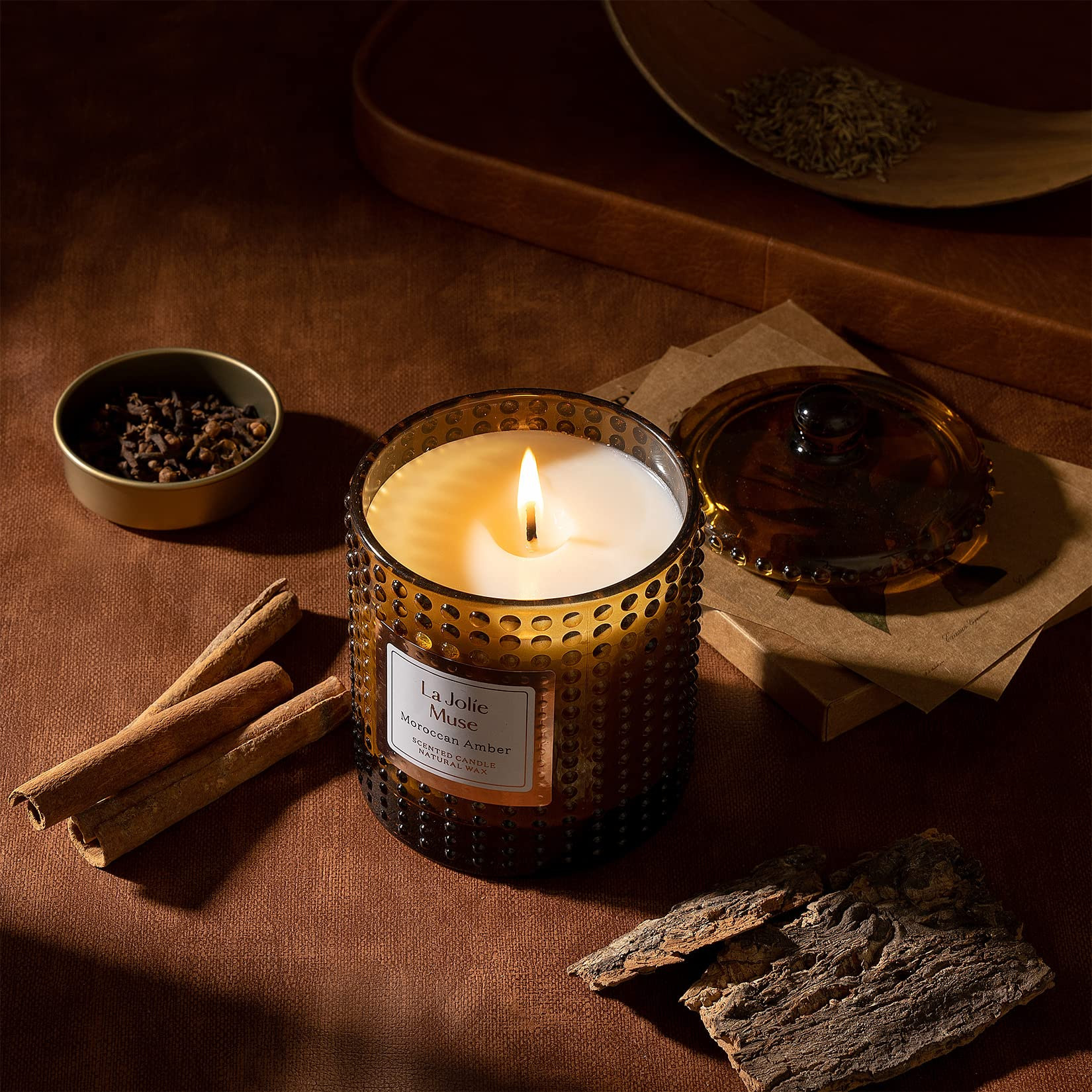 LA JOLIE MUSE Moroccan Amber Candles for Home Scented, Candles Gifts for Women & Men, Luxury Glas... | Amazon (US)