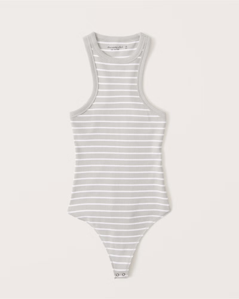 Women's Striped Ribbed Scuba Bodysuit | Bodysuits | Abercrombie & Fitch (US)