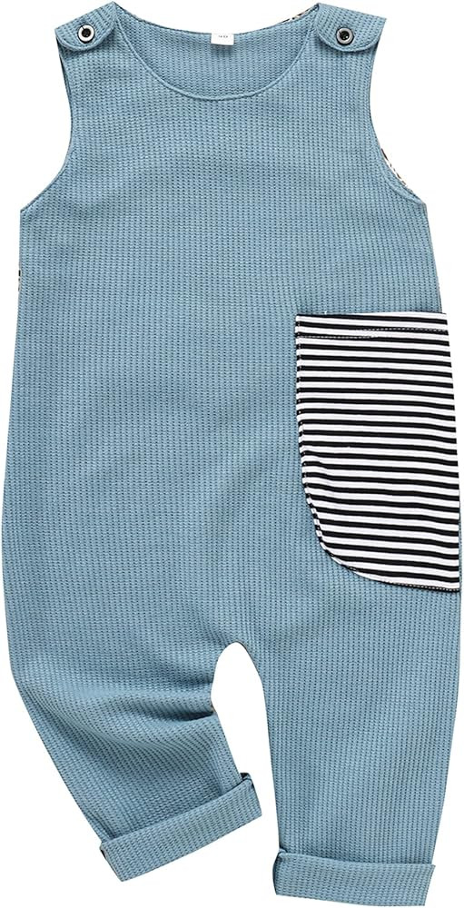 brilliantme Toddler Kids Baby Boy Girl One Piece Romper Jumpsuit Knitted Sleeveless Bodysuit | Amazon (US)