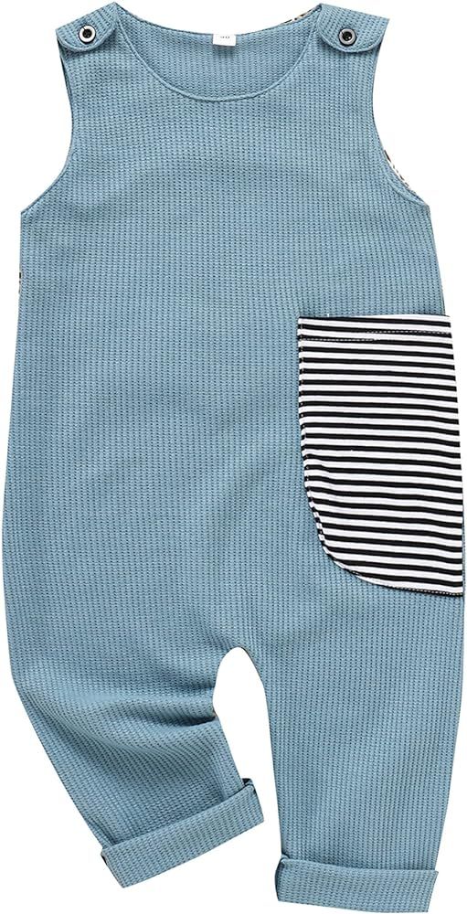 brilliantme Toddler Kids Baby Boy Girl One Piece Romper Jumpsuit Knitted Sleeveless Bodysuit | Amazon (US)
