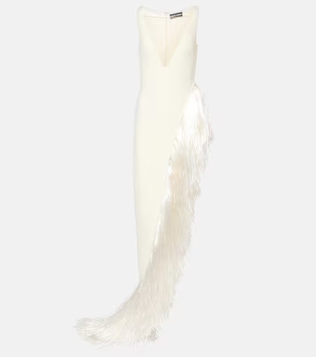 Fringed asymmetric cady gown | Mytheresa (US/CA)