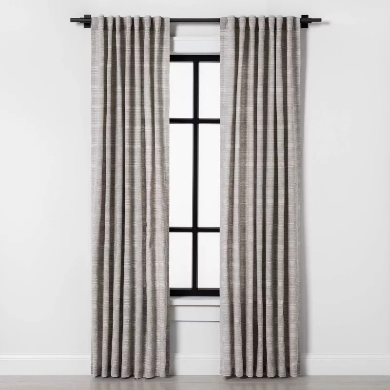 Fine Stripe Curtain Panel Gray / Sour Cream - Hearth & Hand™ with Magnolia | Target