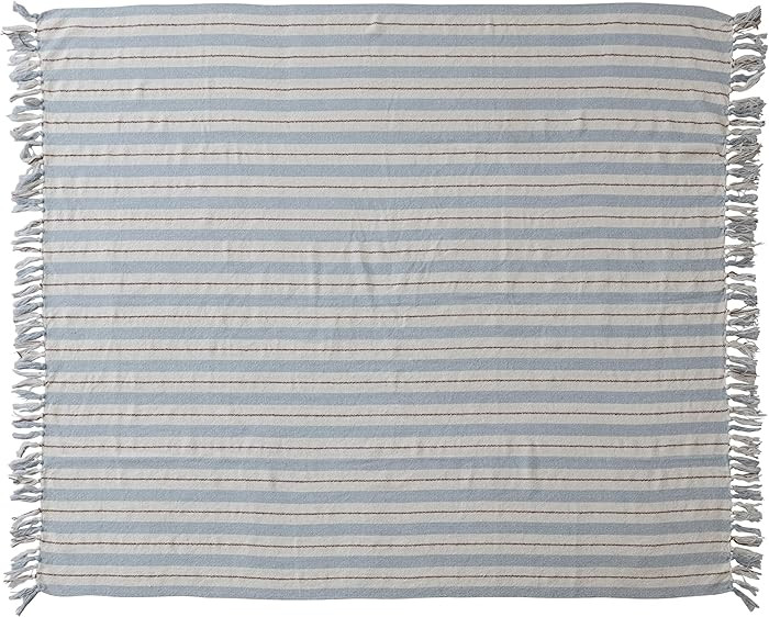Creative Co-Op Woven Cotton Blend Striped Throw with Fringe, Multicolor : Amazon.ca: Home | Amazon (CA)