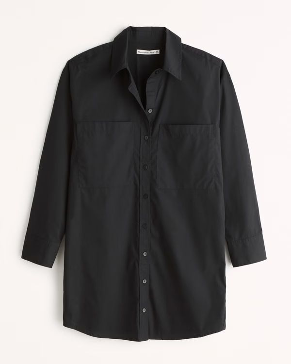 Relaxed Poplin Shirt Dress | Abercrombie & Fitch (US)