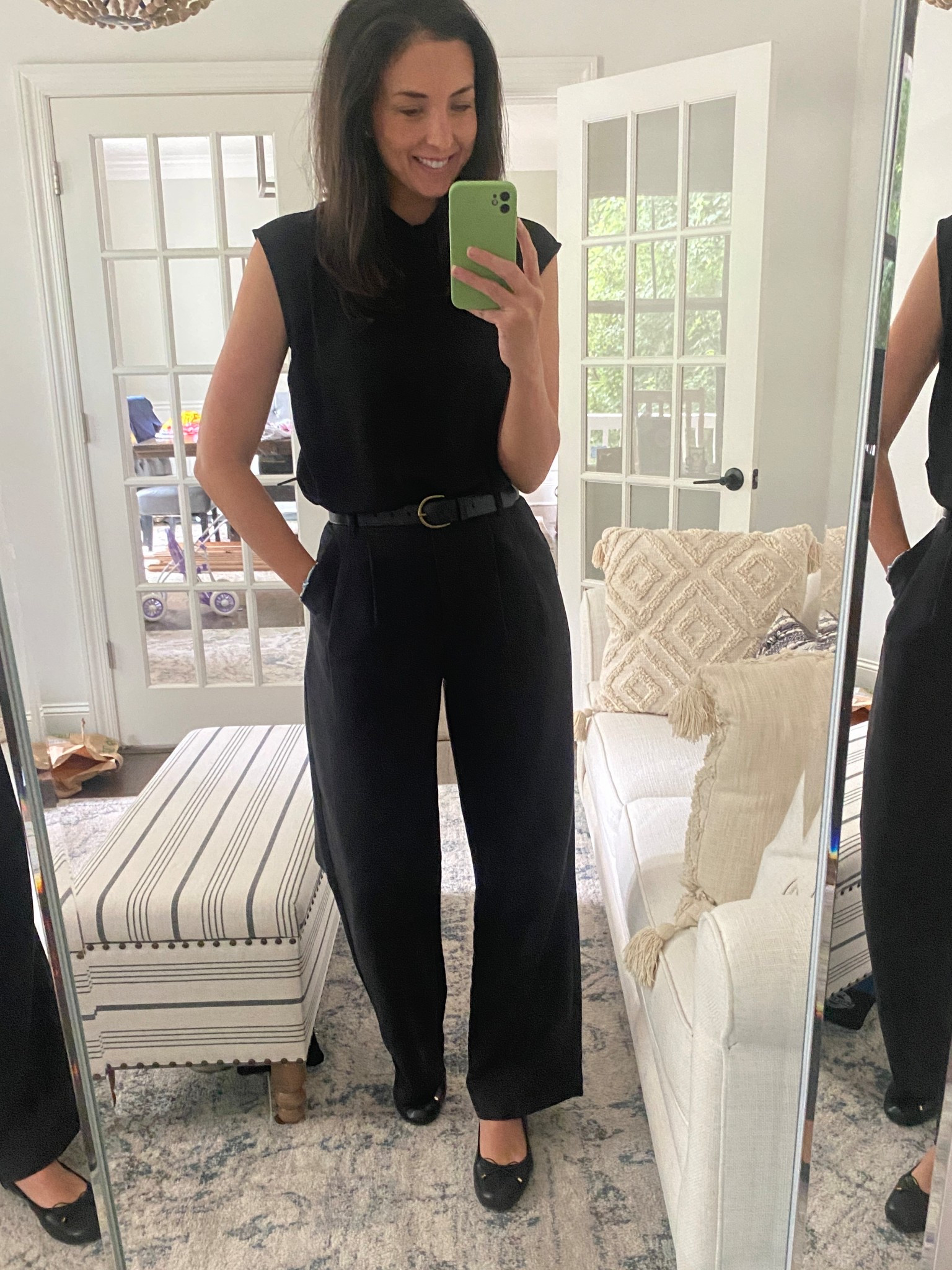 Day full of meetings today so dressed up in some workwear! I love these black tailored pants, I’m wearing the size 27L and they fit true to size. I’m 5’10” and I would say anyone over 5’8” should probably get the long. This black leather belt is a staple in my closet. I wear with everything! I also linked my Amazon flats, fit true to size. The black high neck top is a few years old but I linked several similar styles. 

#LTKSaleAlert #LTKFindsUnder50 #LTKFindsUnder100