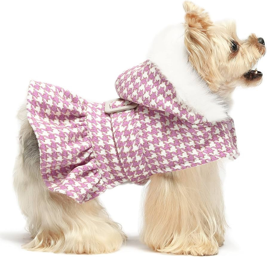 Fitwarm Luxury Faux Fur Dog Dress, Thermal Pet Coat with Hood, Pet Hoodie, Dog Winter Clothes for... | Amazon (US)