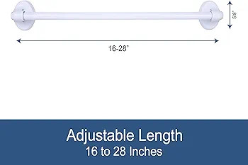 Kenney 5/8" Magnetic Curtain Rod, 16-28", White | Amazon (US)