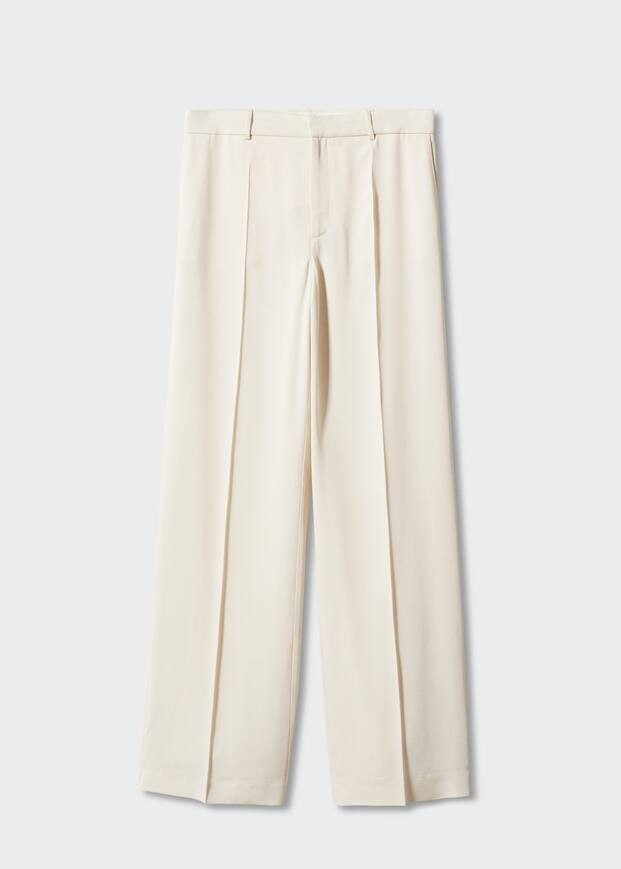 Wideleg pleated trousers -  Women | Mango United Kingdom | MANGO (UK)